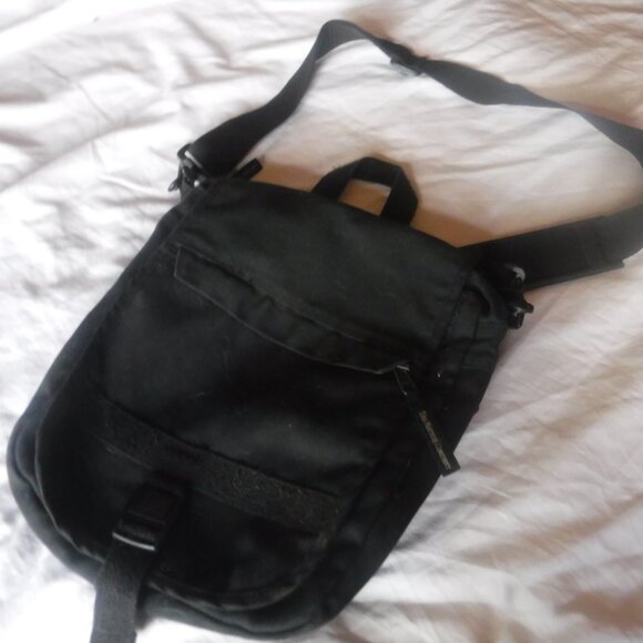 The Nature Company black Canvas Satchel Bag 10 x 12 x 2 pre Owned - Picture 1 of 9